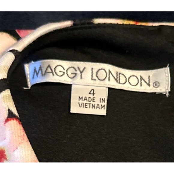 Women's Maggy London Sleeveless Bodycon Dress Floral w/Black Lining Size 4 - Picture 5 of 11